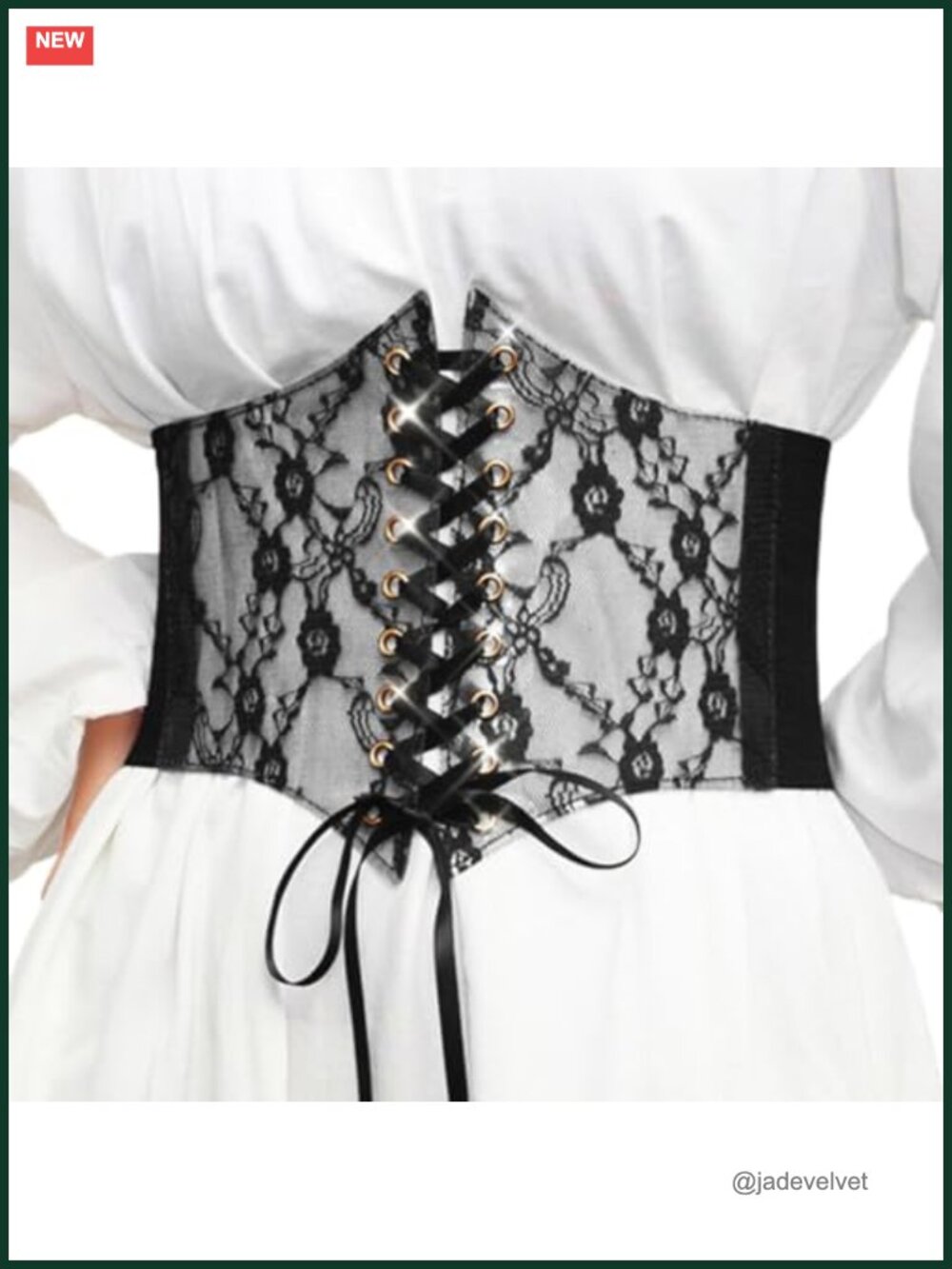 Lace Corset Belt Adjustable Wide Waist Cinch Tie Elastic